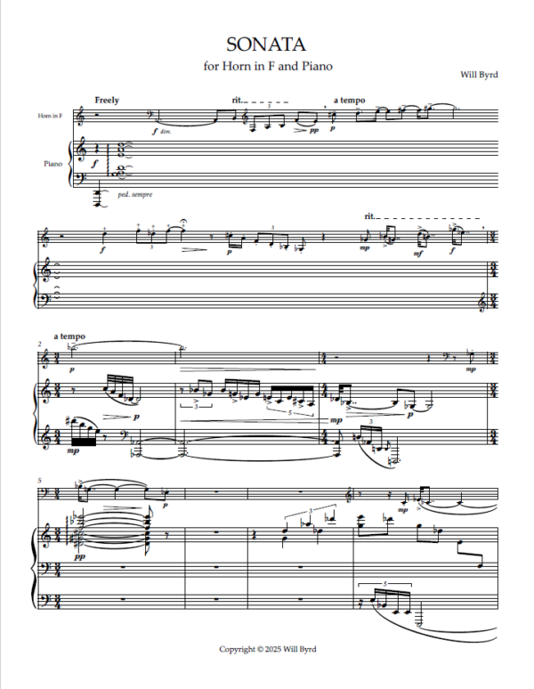Sonata for Horn in F and Piano
